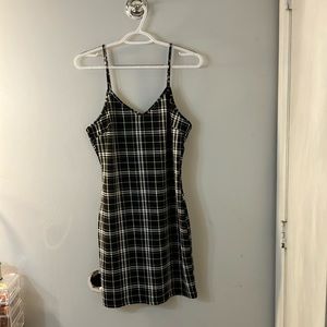 Tight mini plaid dress